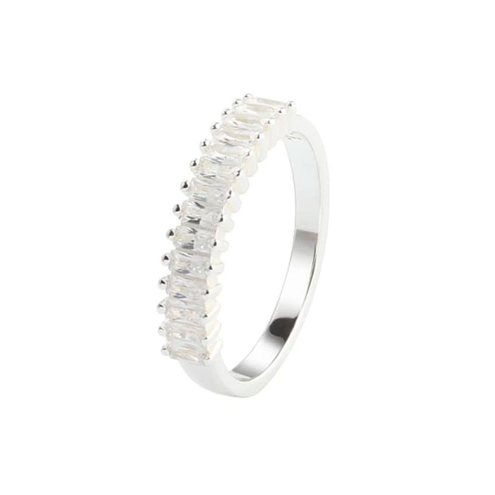 Aqua Dulce Philina ring i 925 sterlingsølv med klare zirkonia i række