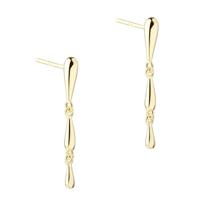 Aqua Dulce Shiny Drop lange øreringe i forgyldt 925 sterlingsølv med dråbeformet design