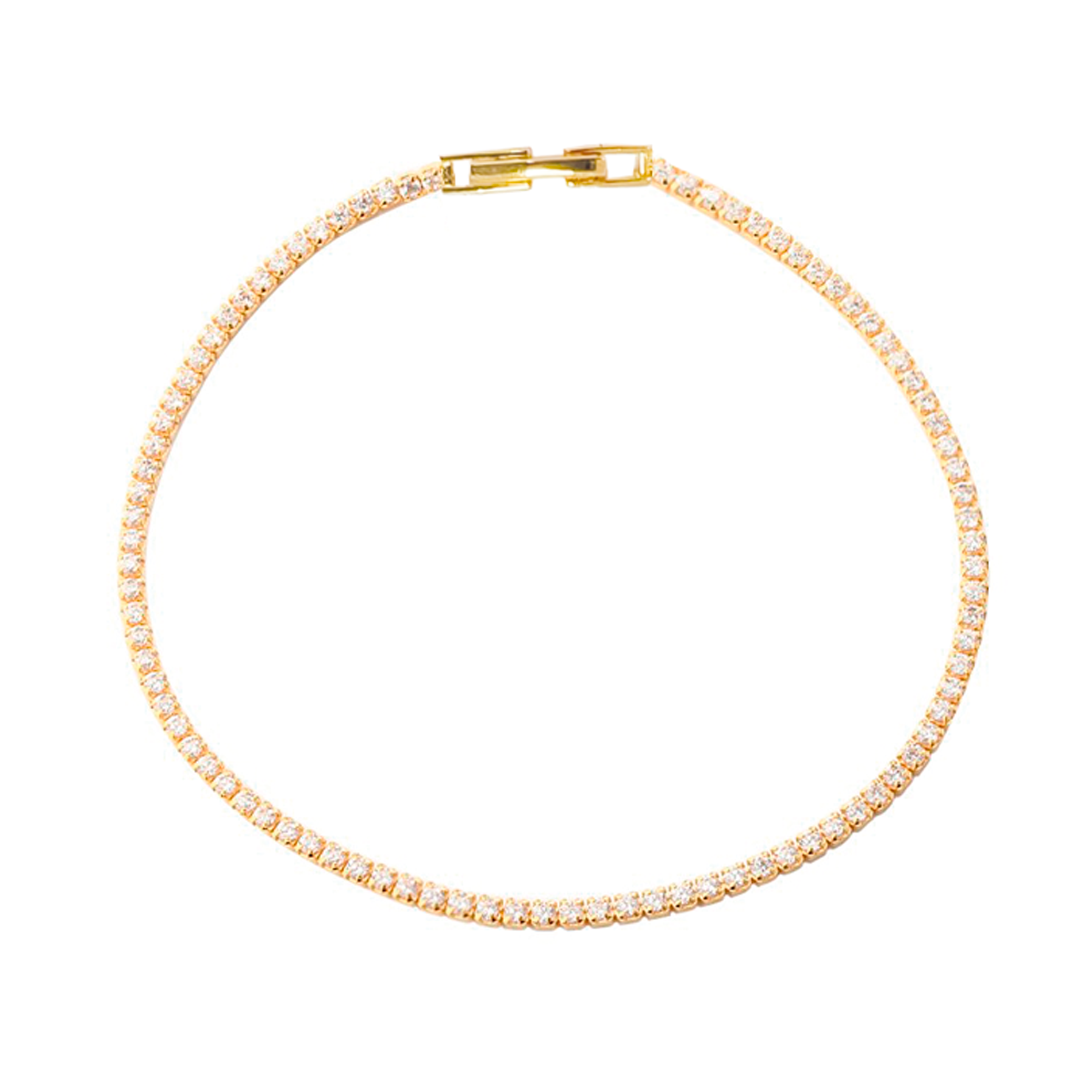 Aqua Dulce Tennis Small armbånd 6724 i forgyldt sølv med CZ sten