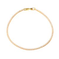 Aqua Dulce Tennis Small armbånd 6724 i forgyldt sølv med CZ sten