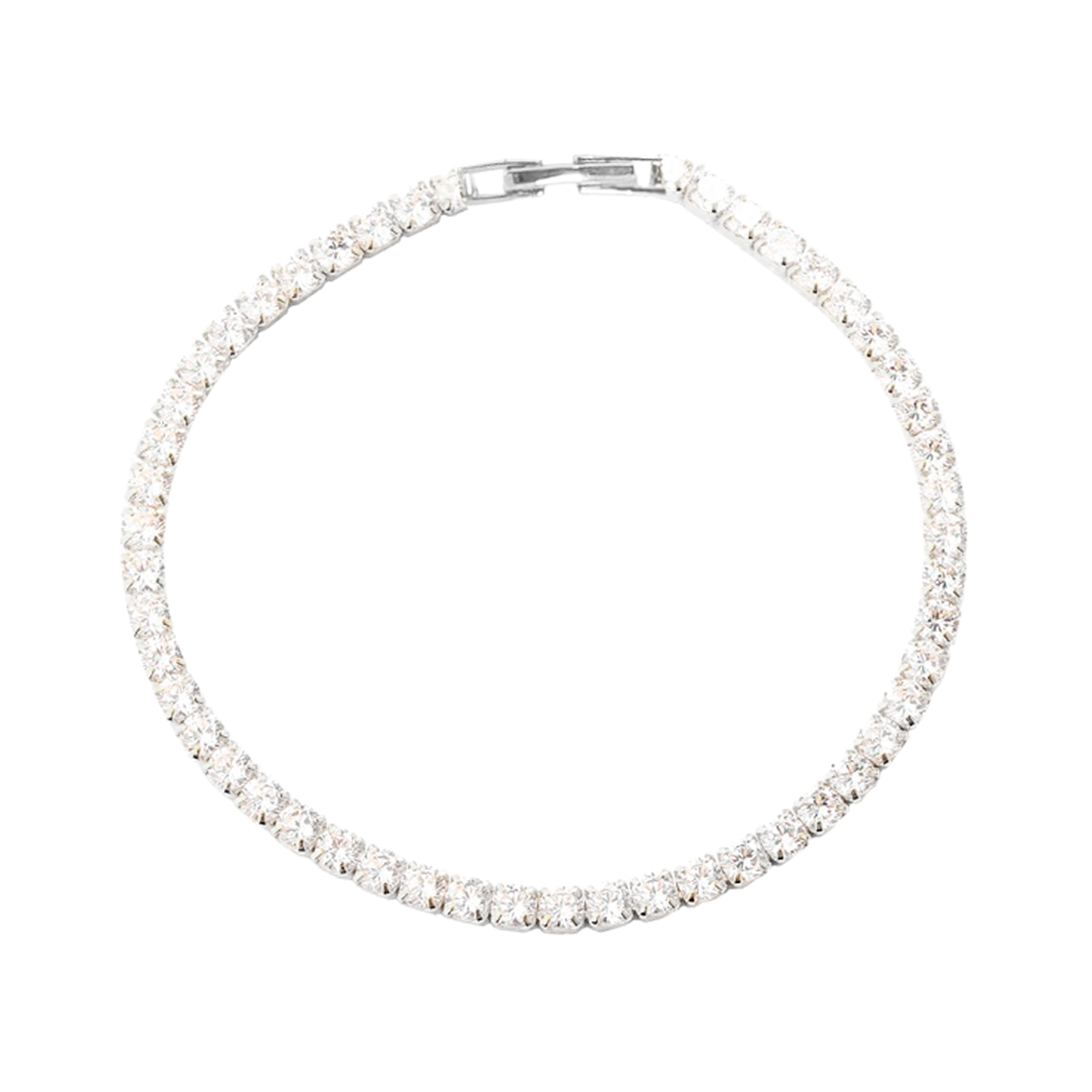 Elegant tennisarmbånd i sølv med funklende cubic zirconia sten