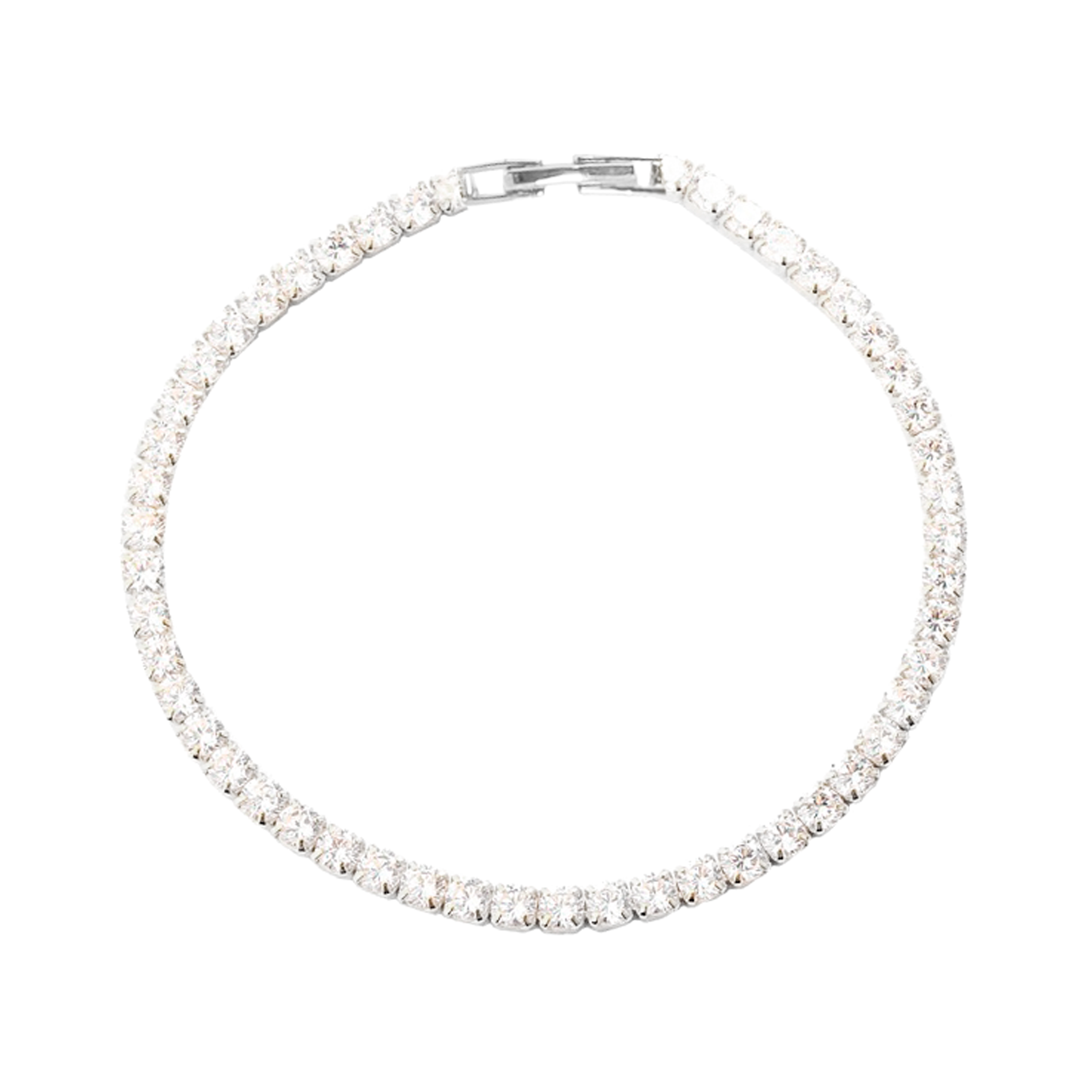 Elegant tennisarmbånd i sølv med funklende cubic zirconia sten