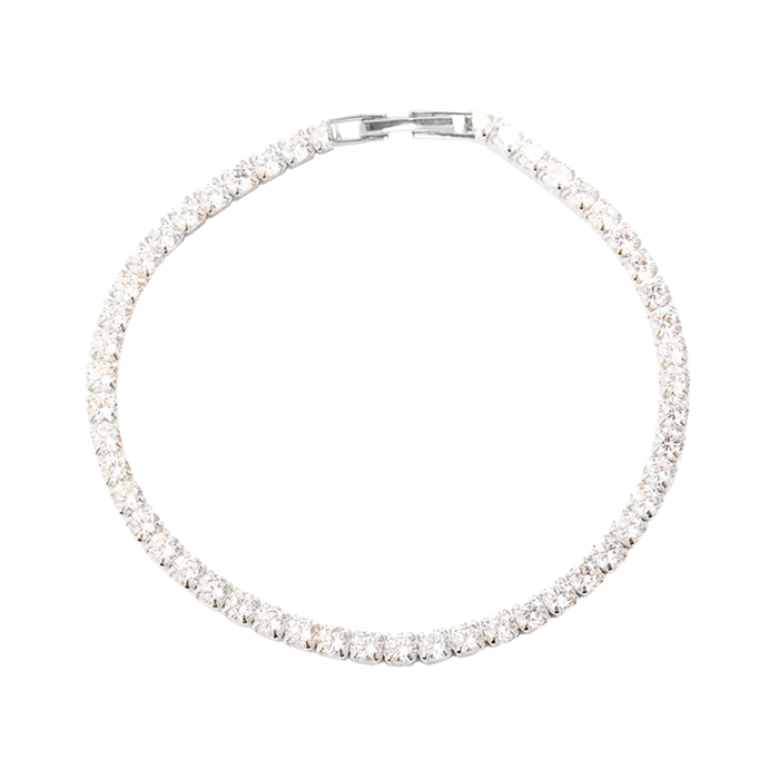 Elegant tennisarmbånd i sølv med funklende cubic zirconia sten