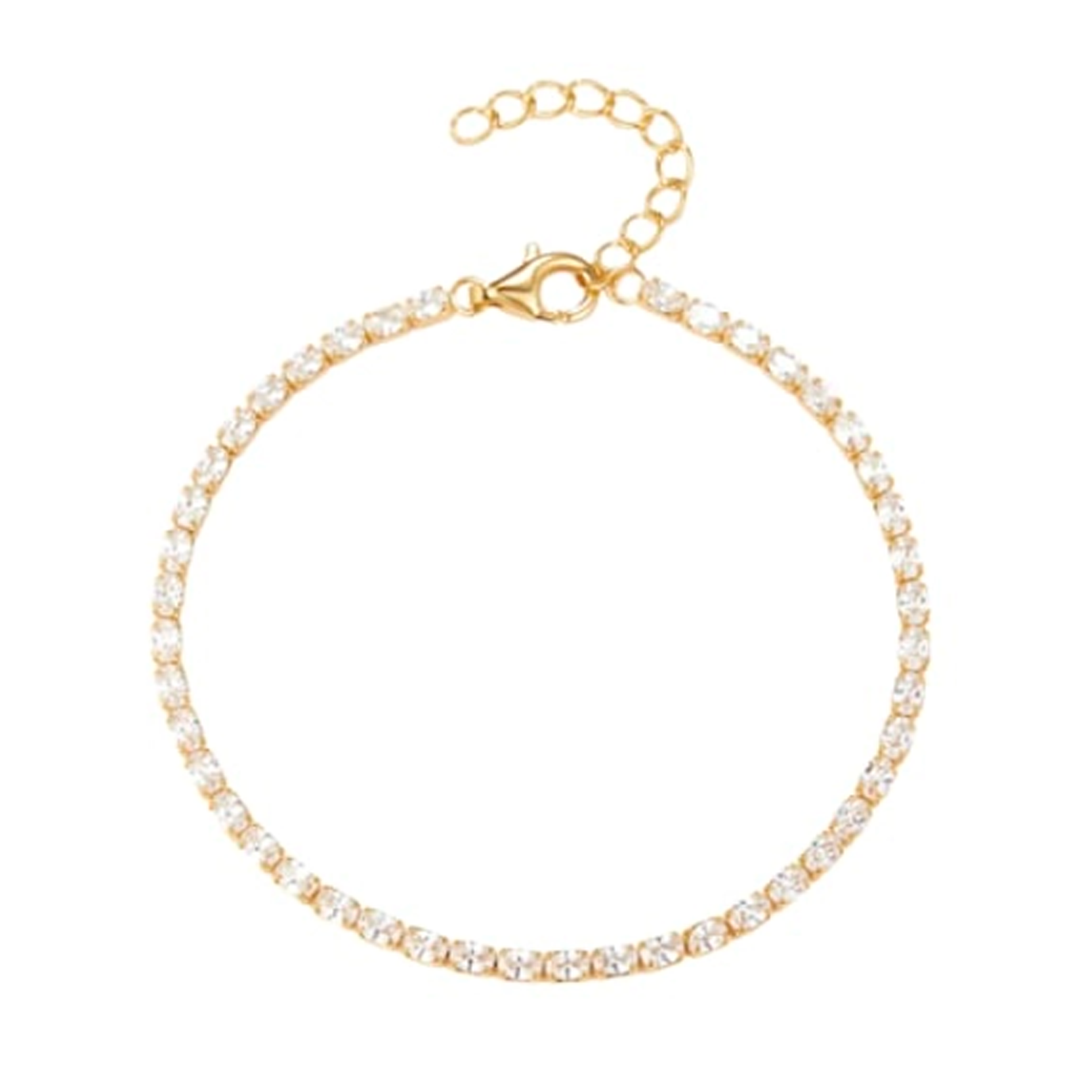 Aqua Dulce Tennis Vintage Oval armbånd i forgyldt 925 sterlingsølv med ovale zirkonia