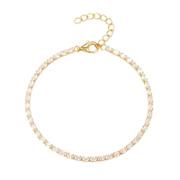 Aqua Dulce Tennis Vintage Oval armbånd i forgyldt 925 sterlingsølv med ovale zirkonia