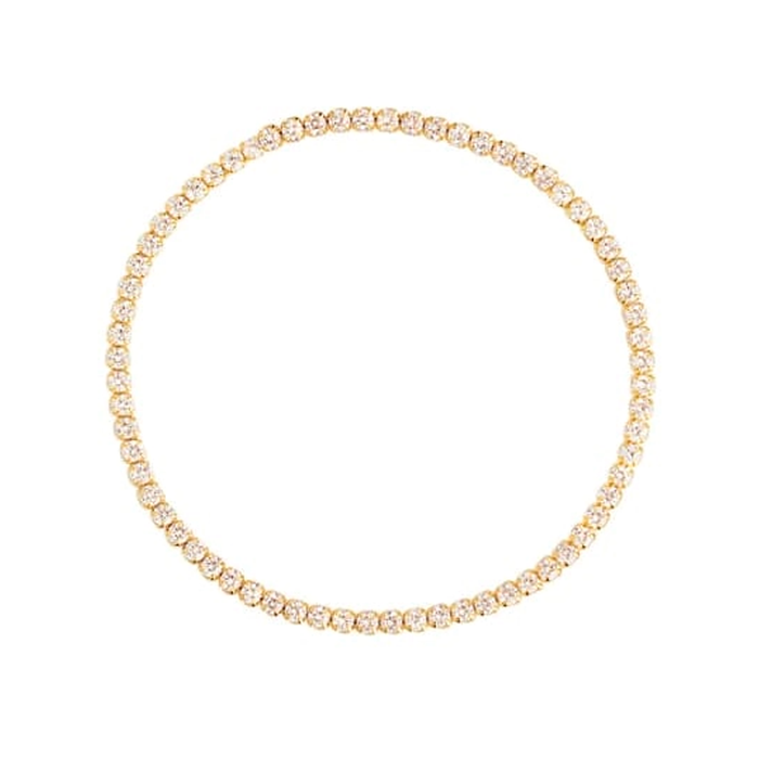 Aqua Dulce tennisarmbånd 17 cm i forgyldt 925 sterlingsølv med klare zirkonia