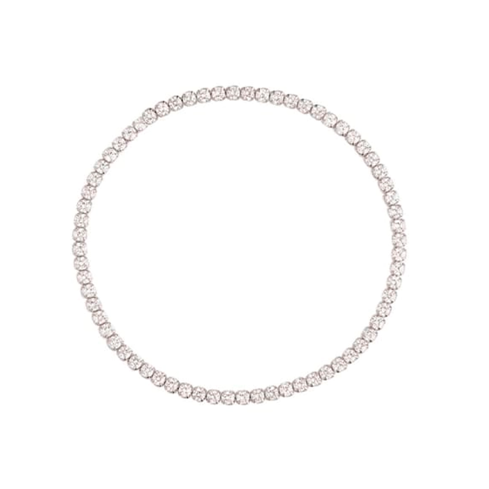 Aqua Dulce tennisarmbånd 17 cm i 925 sterlingsølv med klare zirkonia
