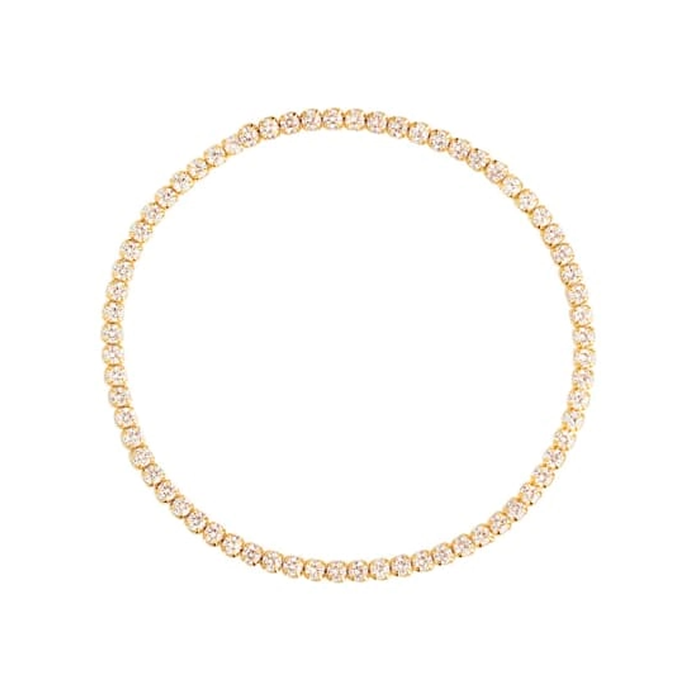 Aqua Dulce tennisarmbånd 19 cm i forgyldt 925 sterlingsølv med klare zirkonia