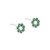 Aqua Dulce Verde Flower ørestikker i 925 sterlingsølv med grønne zirkonia