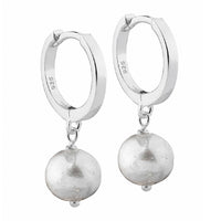 Aqua Dulce Whisper Pearl Hoop øreringe i sterling sølv med grå ferskvandsperler