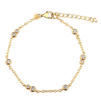 Aqua Dulce Whisper Pure armbånd i 14 kt forgyldt sterling sølv med klare zirkonia