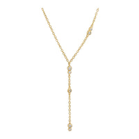 Aqua Dulce Whisper Pure halskæde i 14 kt forgyldt sterling sølv med klare zirkonia