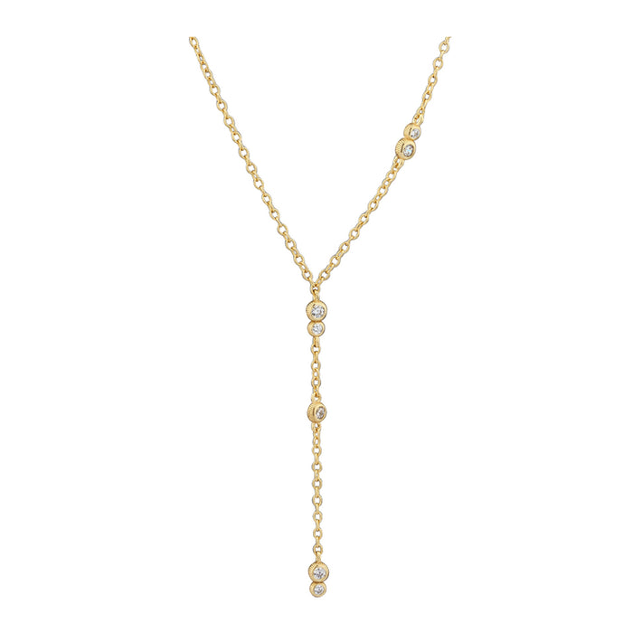 Aqua Dulce Whisper Pure halskæde i 14 kt forgyldt sterling sølv med klare zirkonia