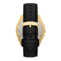 Bagside af Armani Exchange Giacomo Chronograph herreur med sort læderrem og spænde