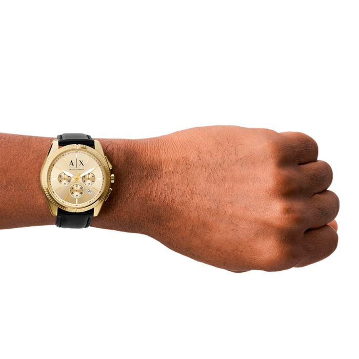 Armani Exchange Giacomo Chronograph herreur vist på håndled for størrelsesreference