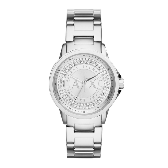 Armani Exchange Lady Banks dameur 35 mm AX4320 i stål med hvide sten omkring urskiven