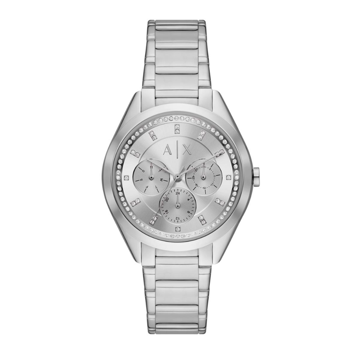 Armani Exchange Lady Giacomo dameur 38 mm AX5654 i rustfrit stål med hvide sten