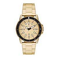 Armani Exchange Leonardo herreur 44 mm i guldfarvet stål med sort bezel