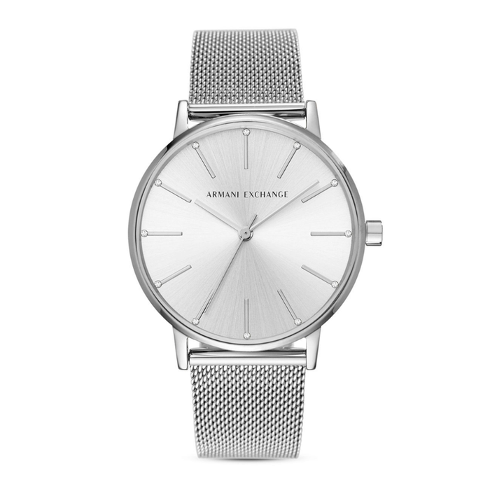 Armani Exchange Lola dameur 36 mm AX5535 i rustfrit stål med sølvfarvet urskive