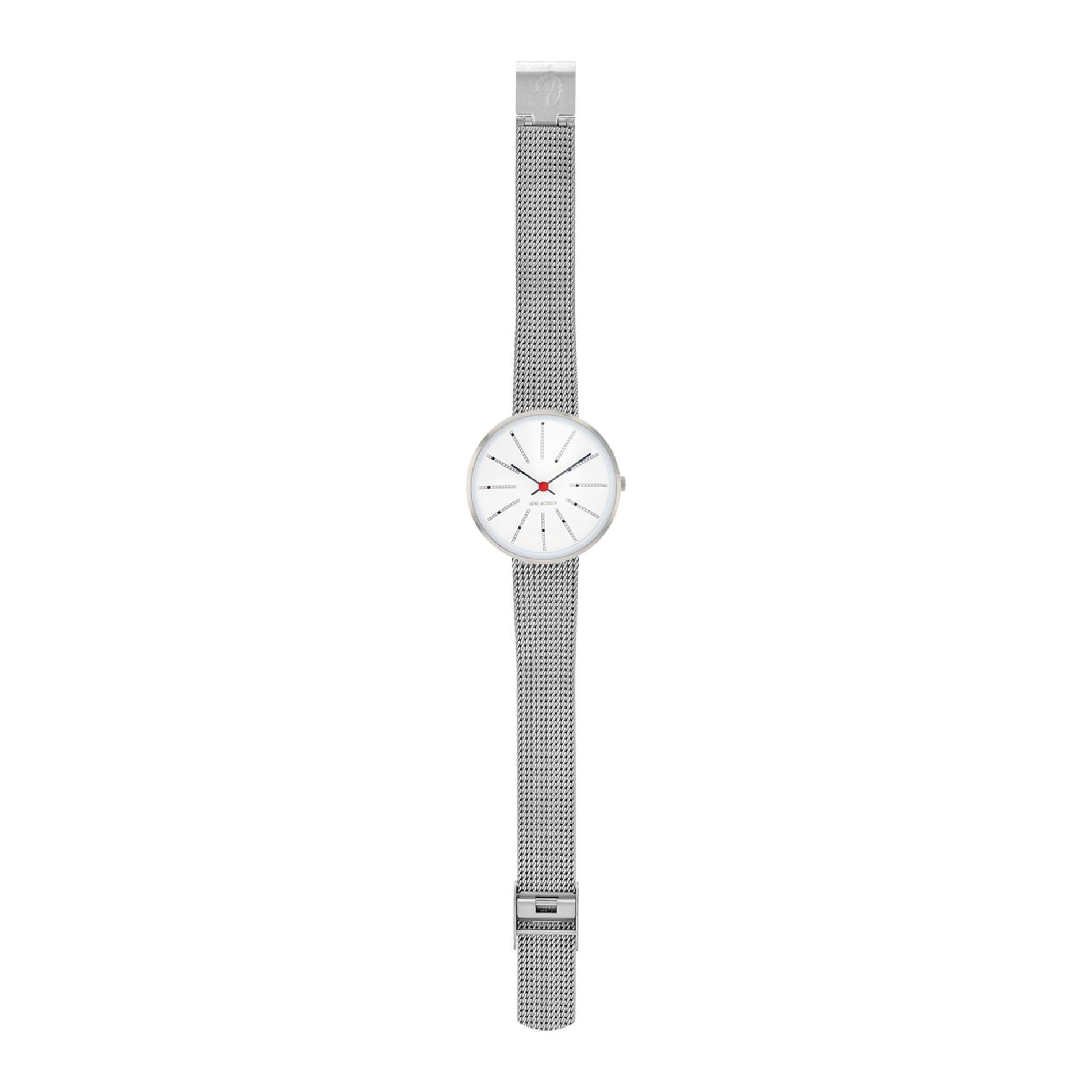 Arne Jacobsen Bankers 30 mm designerur i rustfrit stål med stållænke