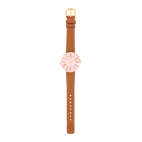 Arne Jacobsen Roman Orchid Pink 34 mm ur med brun læderrem i fuld længde