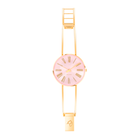 Arne Jacobsen Roman Orchid Pink 34 mm ur med poleret guldarmring i fuld længde