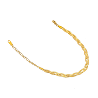Bay by Aqua Dulce Braided armbånd i 18 karat PVD forgyldt rustfrit stål med flettet design