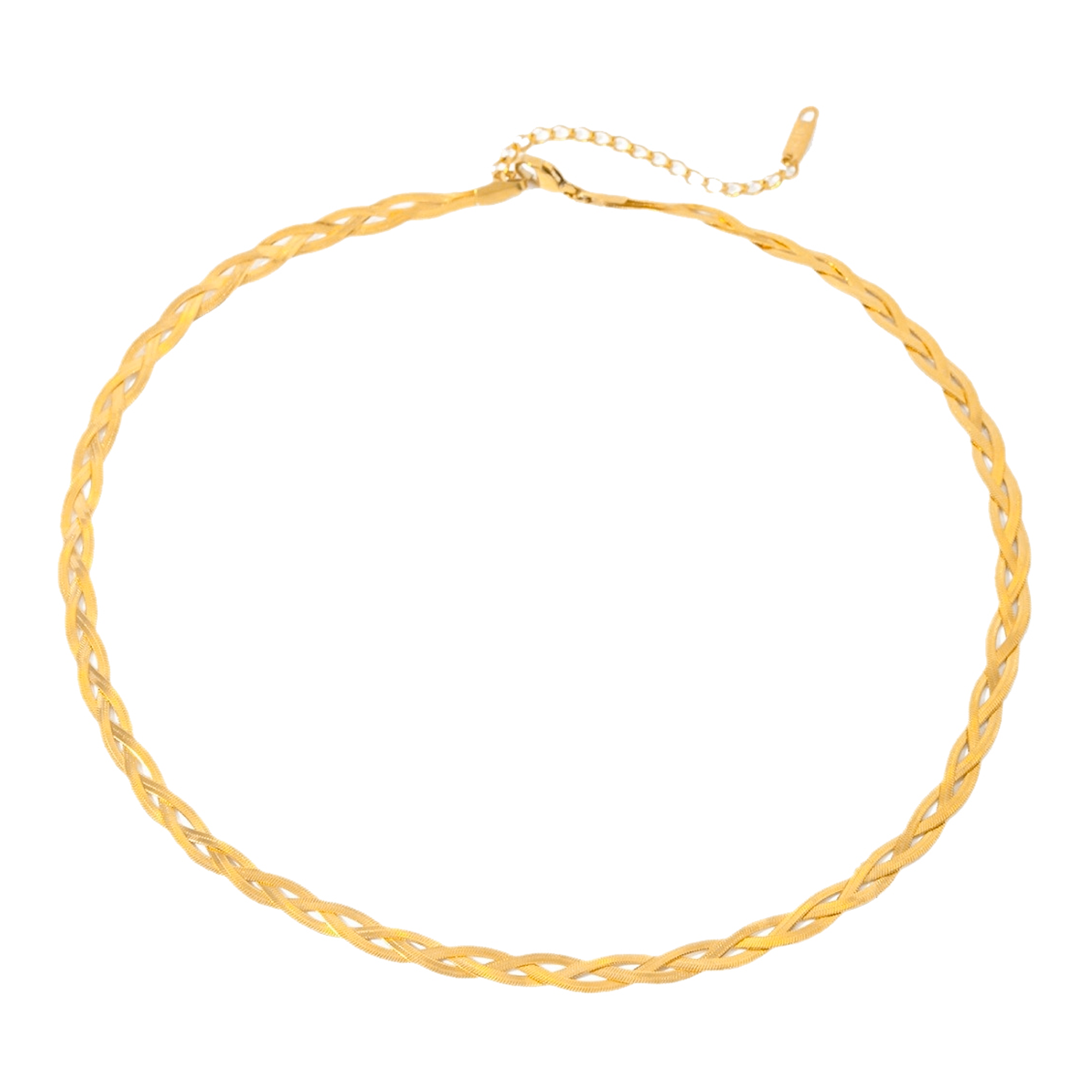 Bay by Aqua Dulce Braided halskæde i 18 karat PVD forgyldt rustfrit stål med flettet design