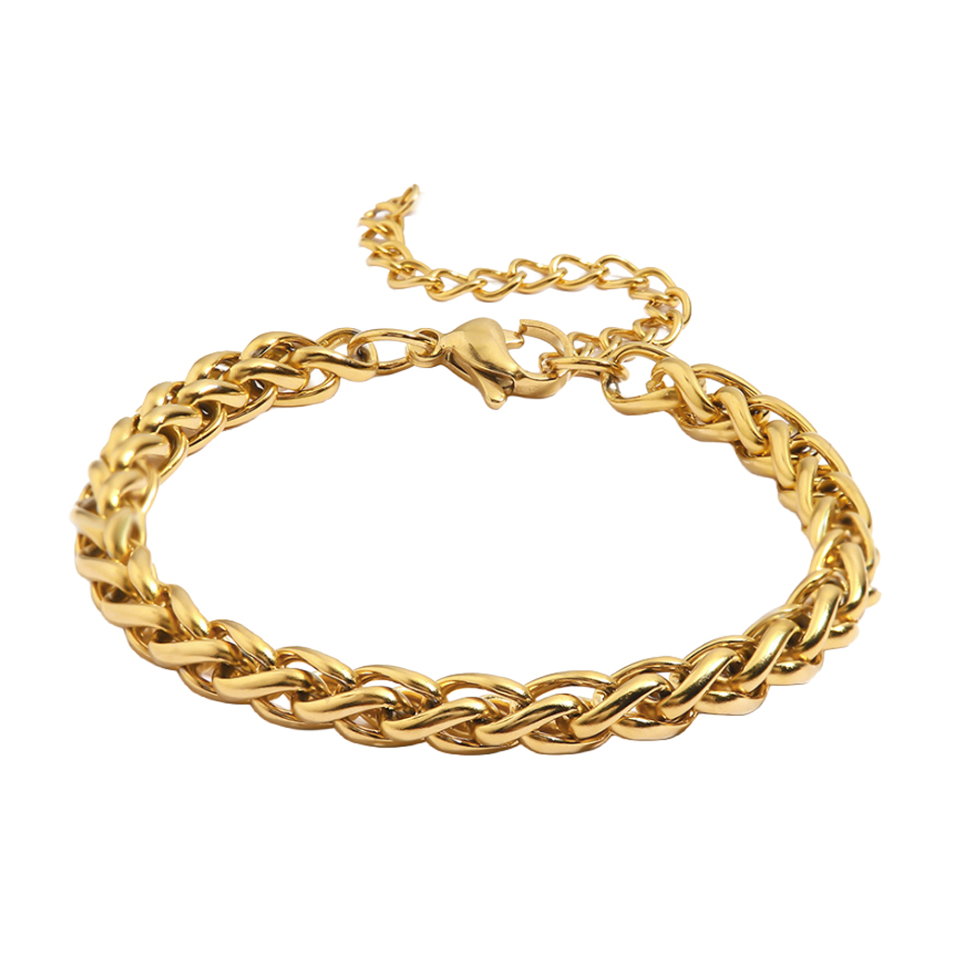 Bay by Aqua Dulce Kvit armbånd i 18 karat PVD forgyldt rustfrit stål med kraftigt kædedesign