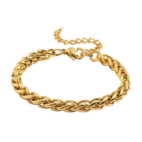 Bay by Aqua Dulce Kvit armbånd i 18 karat PVD forgyldt rustfrit stål med kraftigt kædedesign