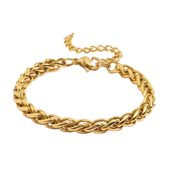 Bay by Aqua Dulce Kvit armbånd i 18 karat PVD forgyldt rustfrit stål med kraftigt kædedesign