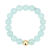 Bay by Aqua Dulce Mint armbånd med amazonit og detaljer i 18 karat PVD forgyldt rustfrit stål