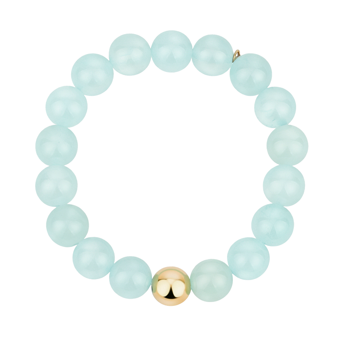 Bay by Aqua Dulce Mint armbånd med amazonit og detaljer i 18 karat PVD forgyldt rustfrit stål