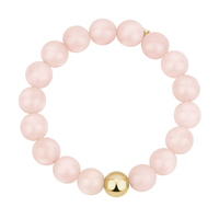 Bay by Aqua Dulce Rose armbånd med morganit og detaljer i 18 karat PVD forgyldt rustfrit stål
