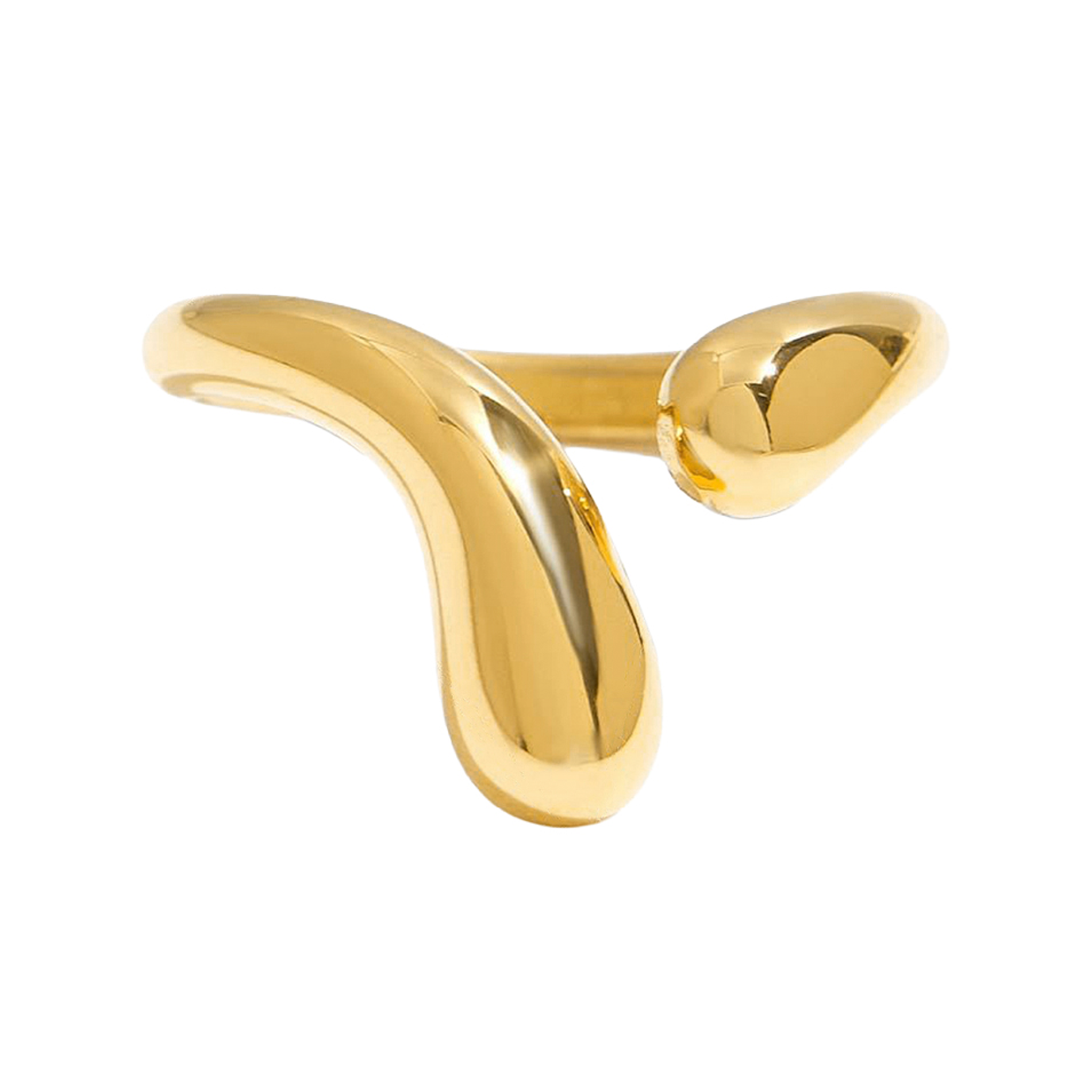 Bay by Aqua Dulce Soft Open ring i 18 karat PVD forgyldt rustfrit stål med åbent organisk design