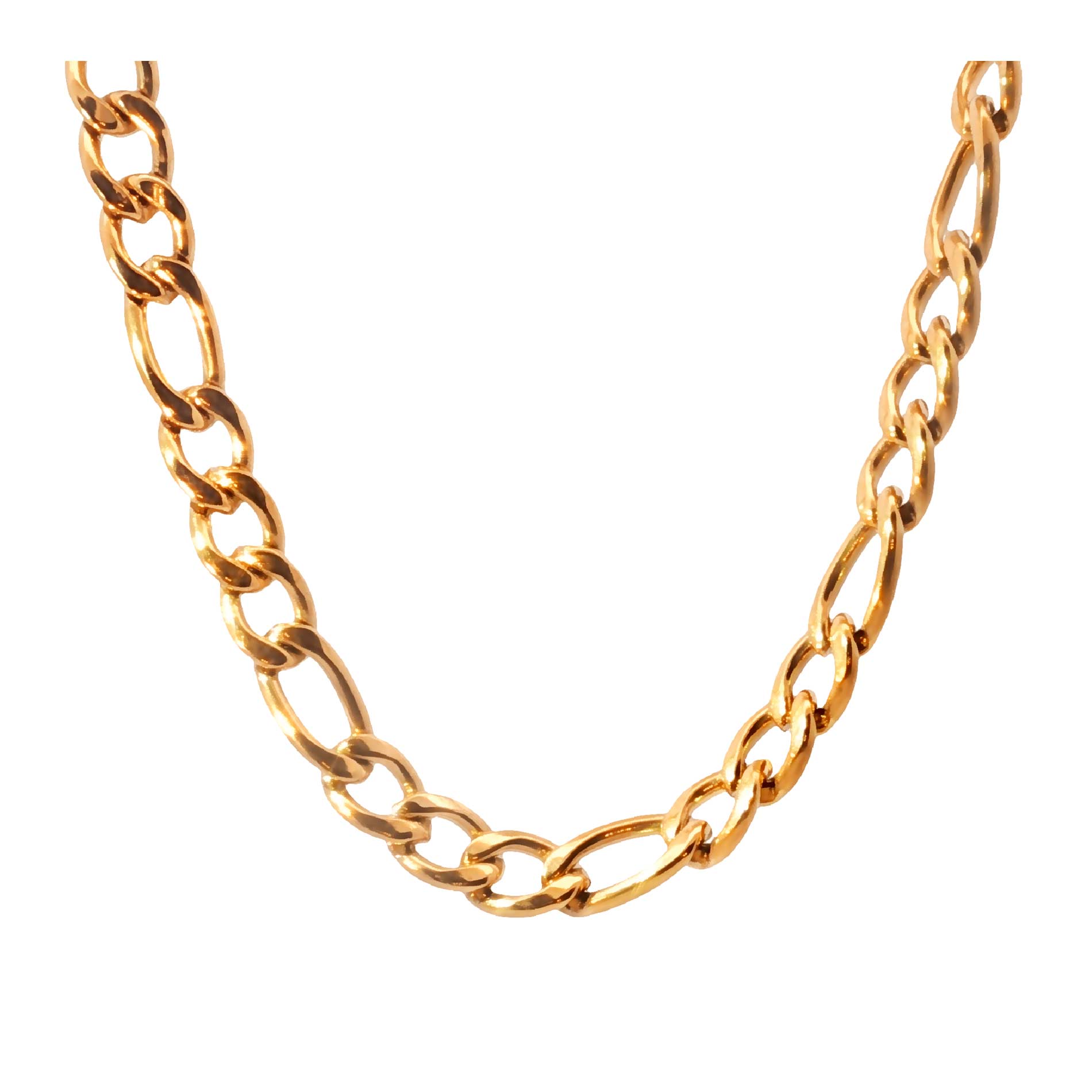 Bay by Aqua Dulce Big Figaro Chain halskæde i forgyldt stål med klassiske Figaro-led