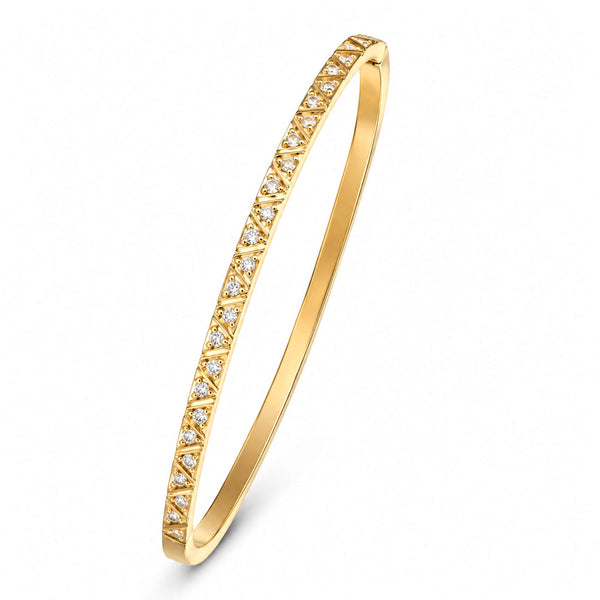 Bay by Aqua Dulce Claire Slim Bangle armbånd i forgyldt stål med klare zirkonia