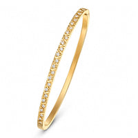 Bay by Aqua Dulce Claire Slim Bangle armbånd i forgyldt stål med klare zirkonia