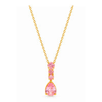 Bay by Aqua Dulce Mira Pink halskæde i forgyldt stål med pink zirkonia