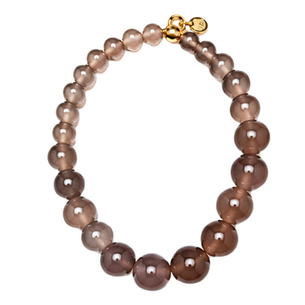 Bay by Aqua Dulce Orbit Smokey armbånd i forgyldt stål med kalcedon