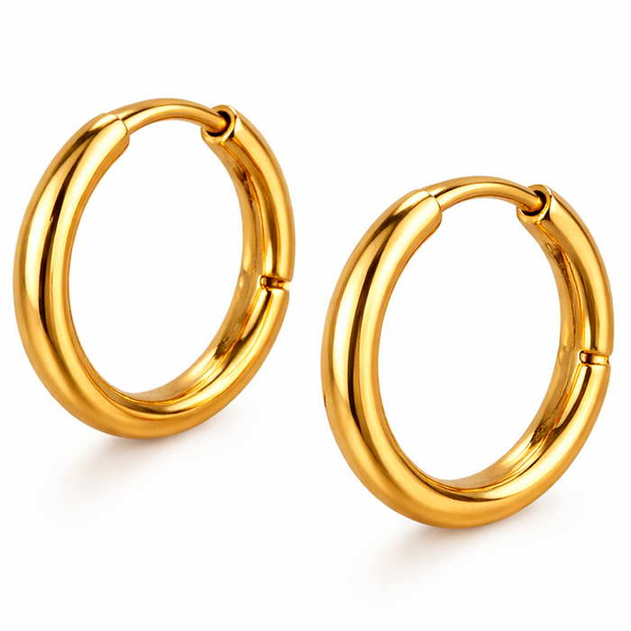 Bay by Aqua Dulce Sora Basic Hoop 20 mm i 18 kt. PVD-forgyldt rustfrit stål
