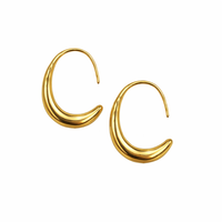Bay by Aqua Dulce Sora Oval Hoop i 18 kt. PVD-forgyldt rustfrit stål
