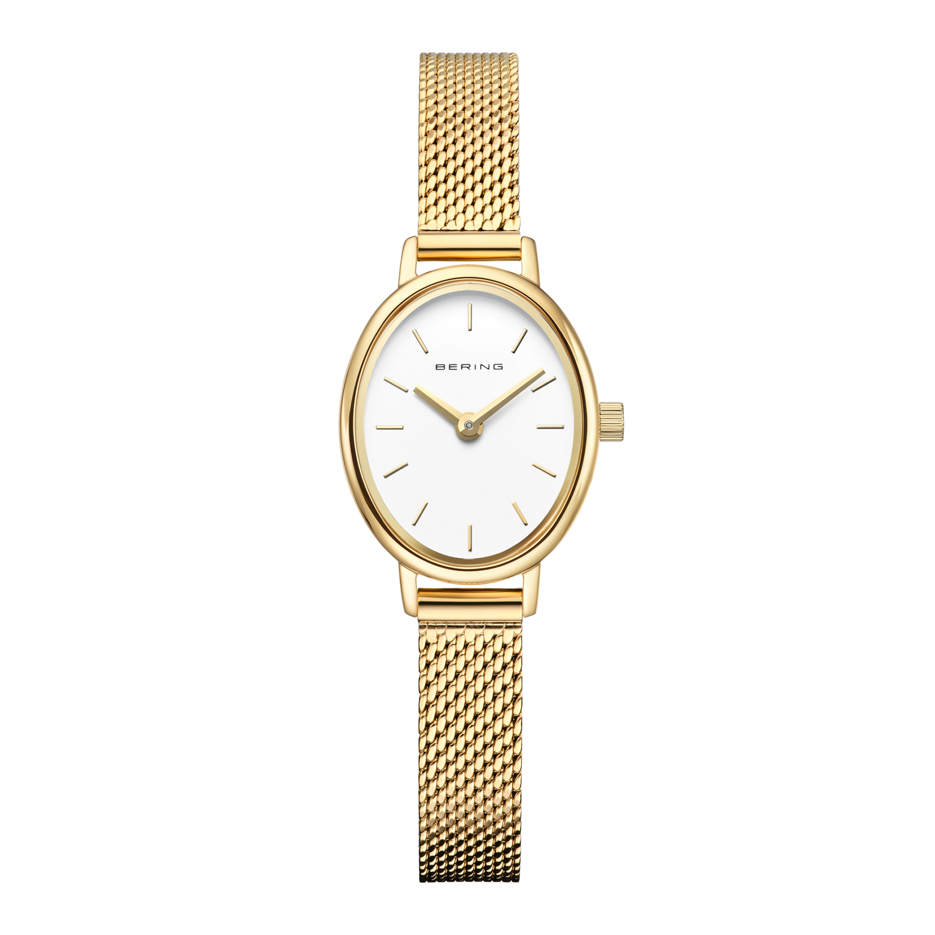 Bering Classic 24x20 mm dameur 11020-334 med guldfarvet meshlænke