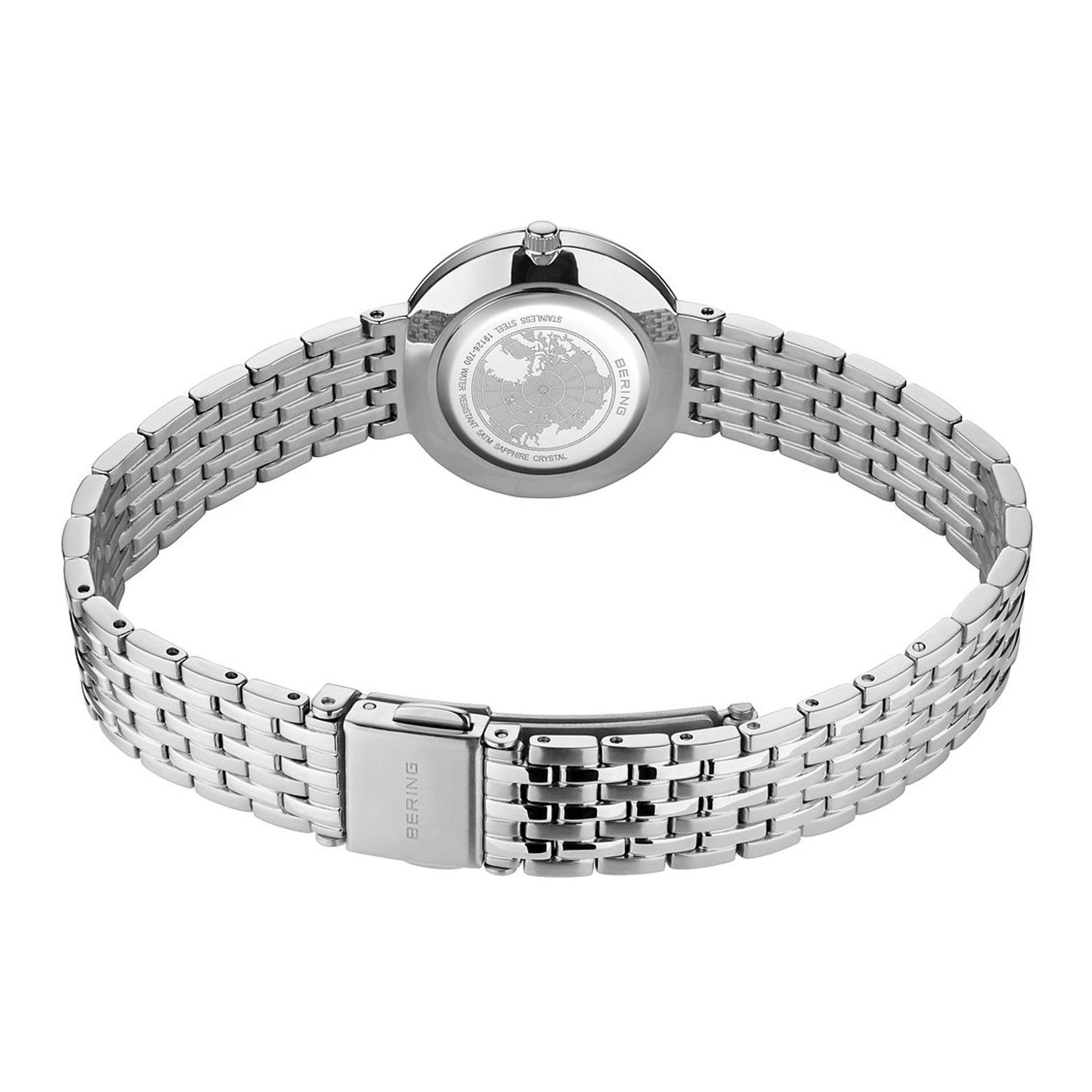 Bering Classic dameur 19126-700 i rustfrit stål bagside