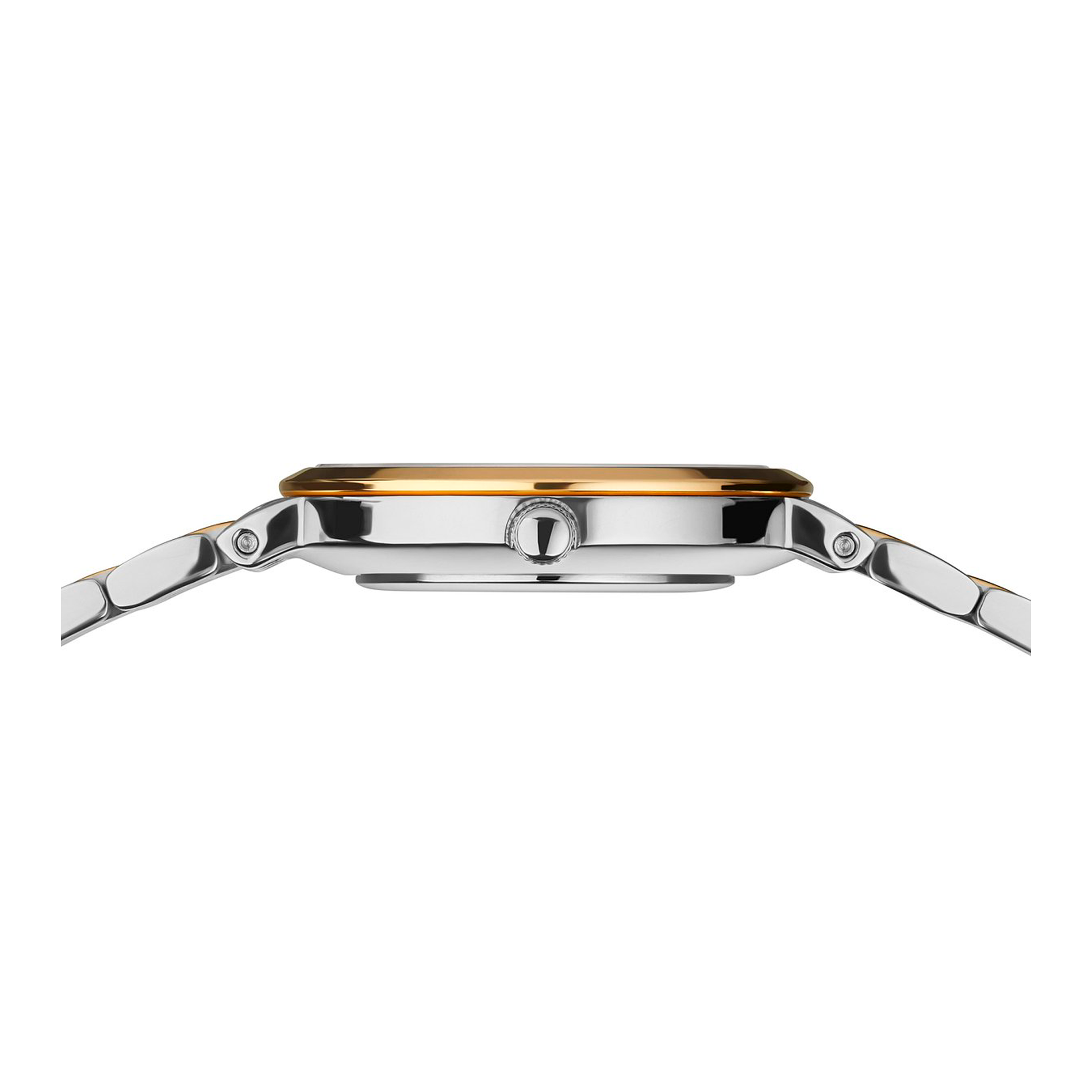 Sideprofil af Bering Classic dameur 19126-710 i rustfrit stål med slank urkasse