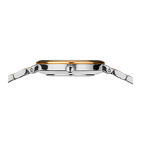 Sideprofil af Bering Classic dameur 19126-710 i rustfrit stål med slank urkasse