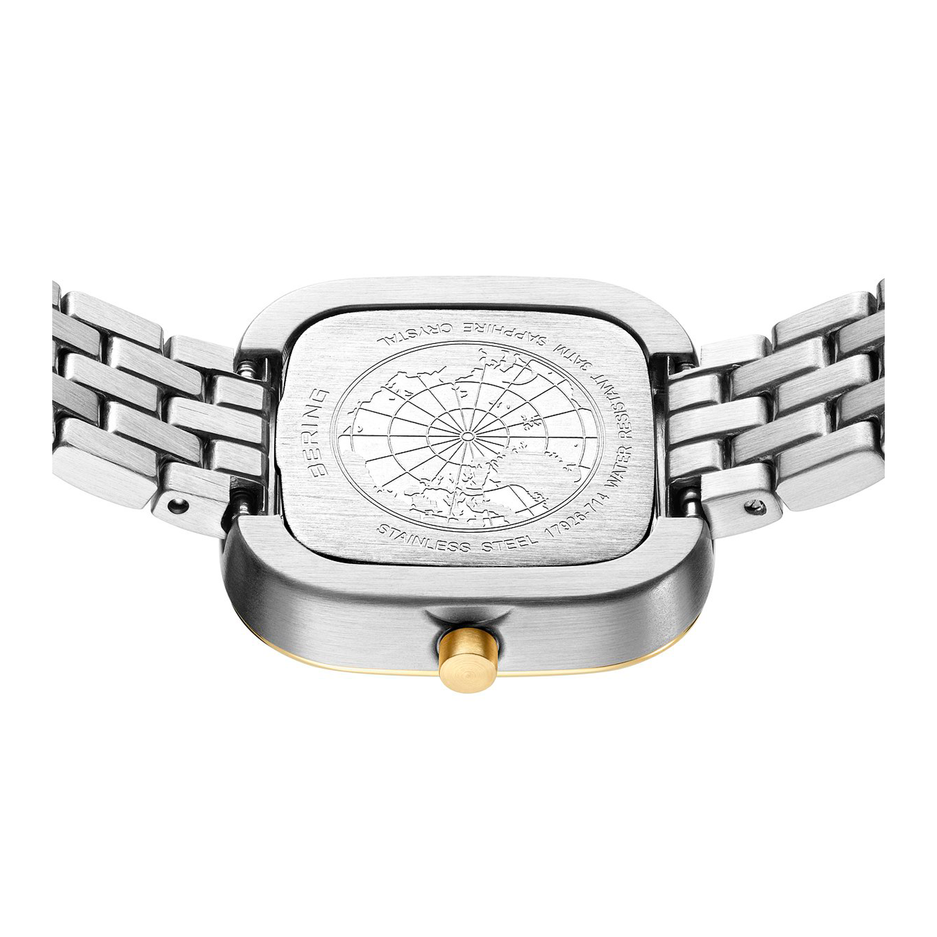 Bagside af Bering Classic 26x26 mm model 17926-714 med stållænke