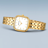Bering Classic 26x33 mm model 17926-734 med hvid urskive og guldfarvet stållænke
