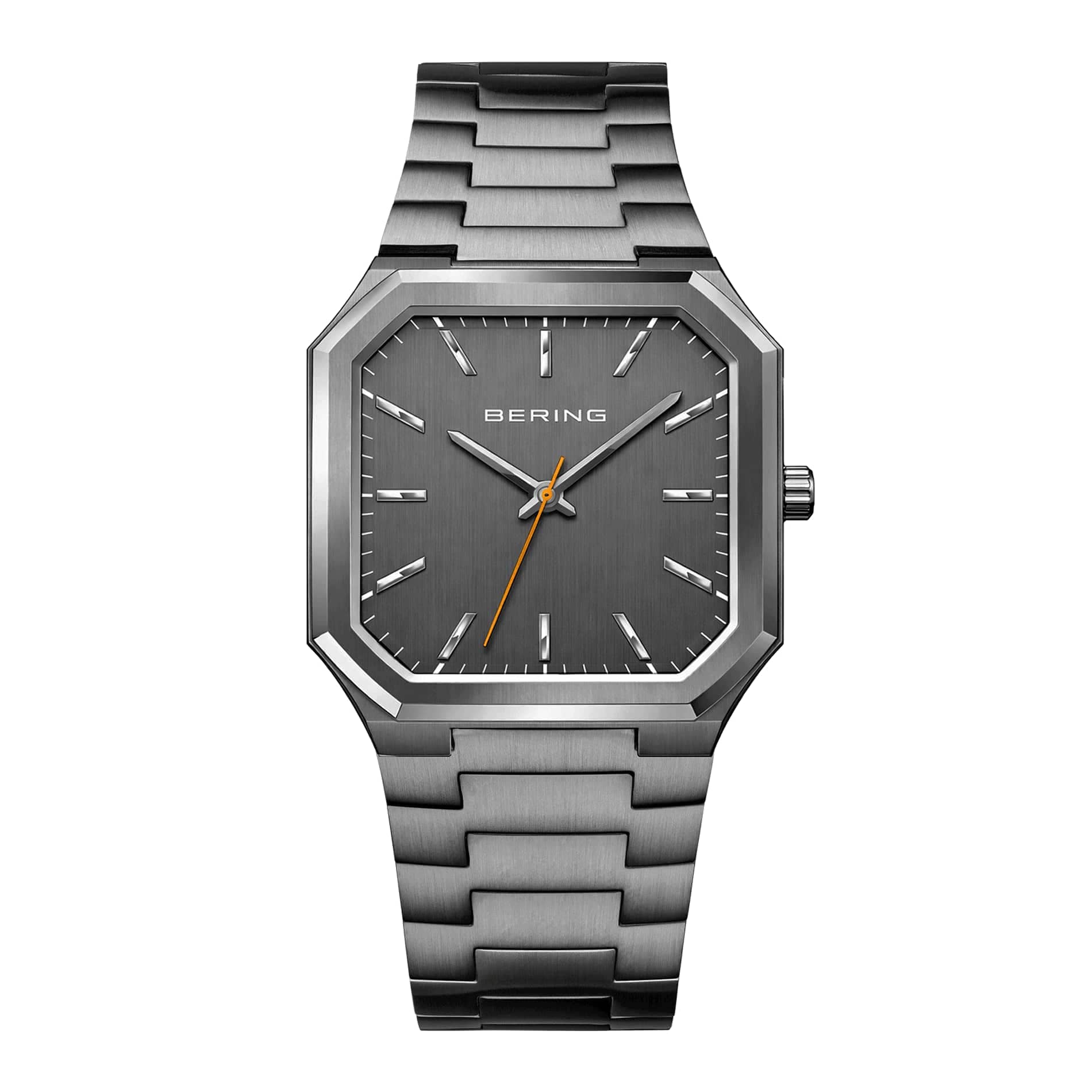 Bering Classic herreur 35 mm med grafitgraa urskive, grafitgraa urkasse og staallaenke