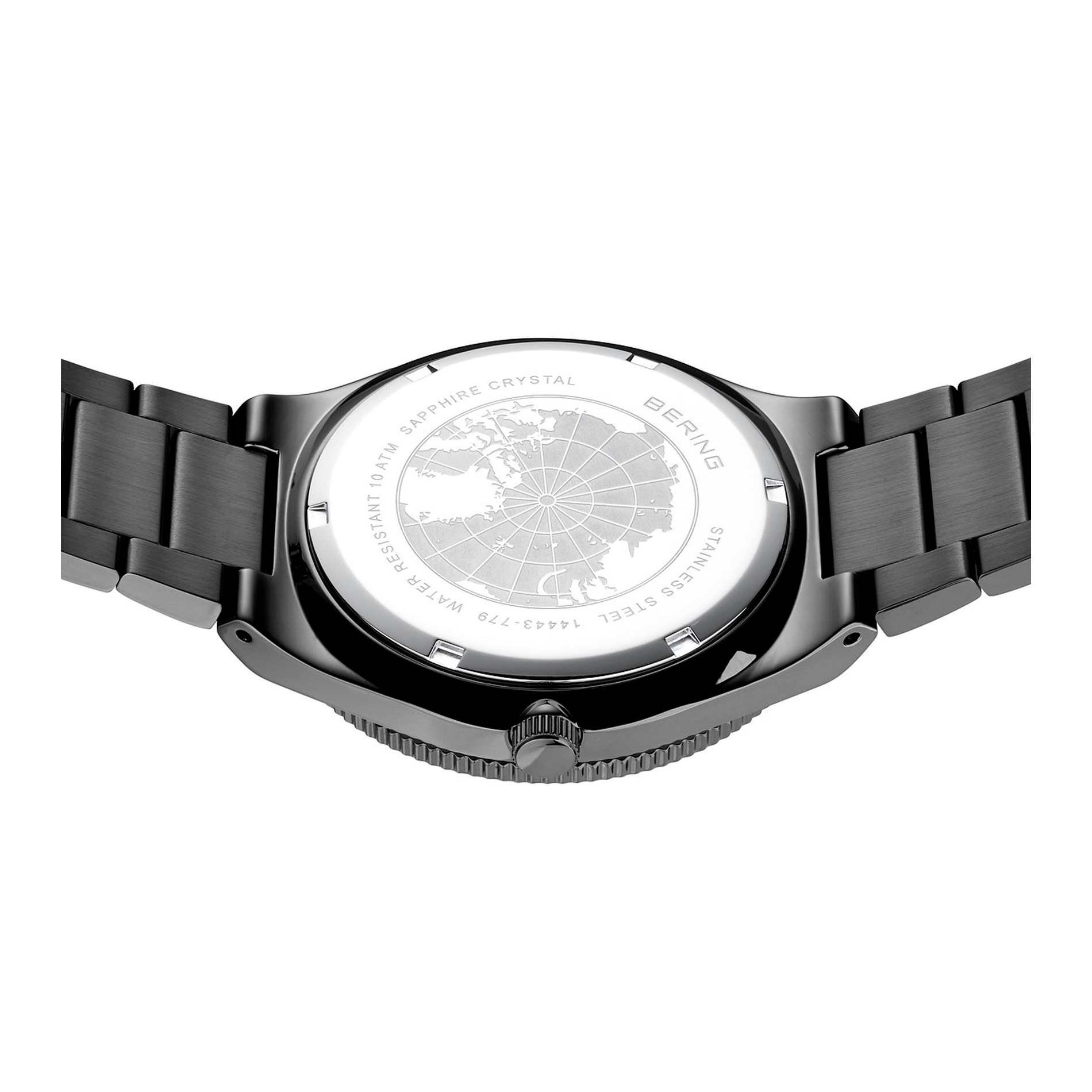 Bagside af Bering Sale 43 mm model 14443-779 i rustfrit stål